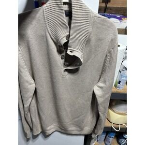 Banana Republic Silk Cashmere Men's Gray ‎  1/4 Button Up XL